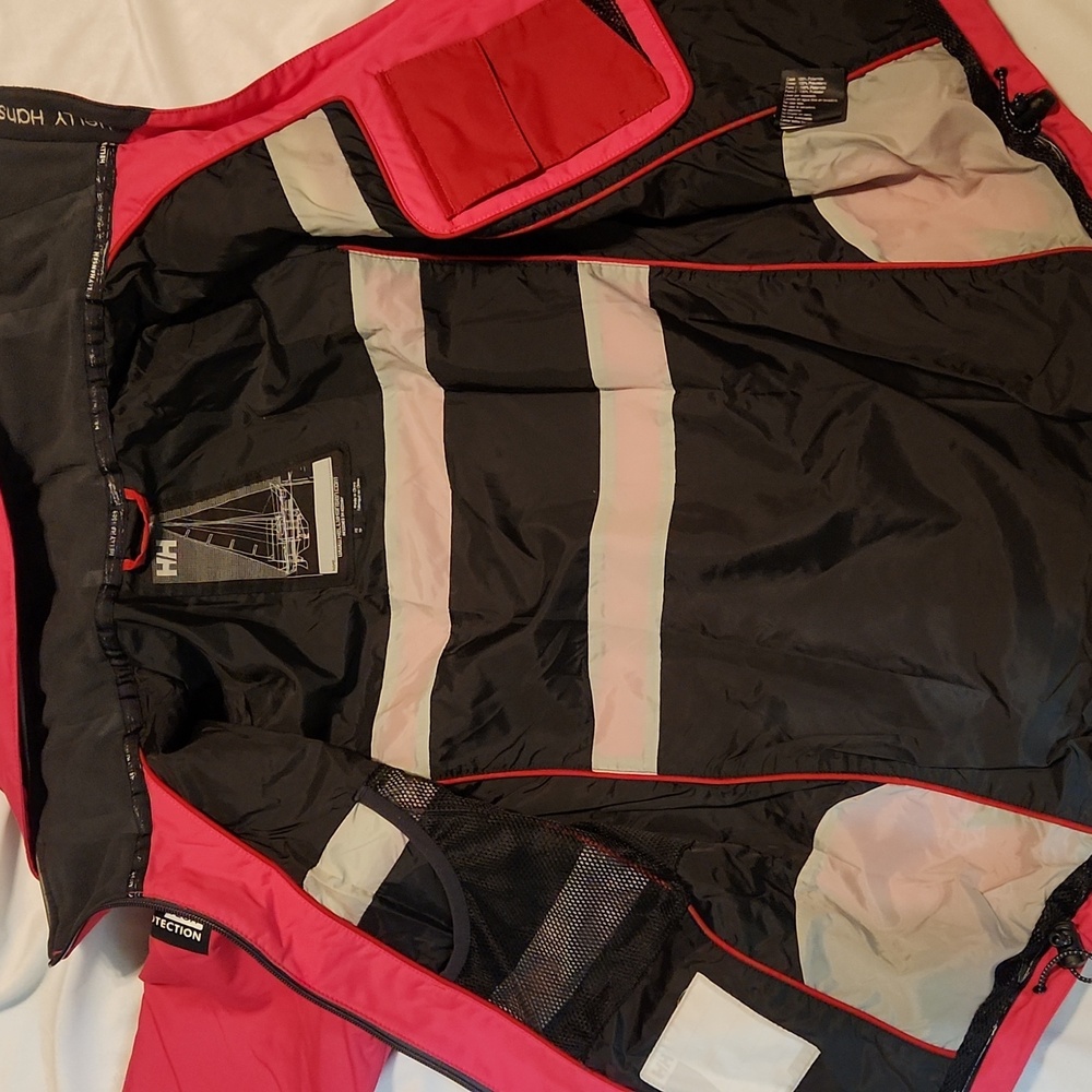 Helly Hanson Salt Flag Pink Red Waterproof Sailing Jacket (Size XS) - Picture 16 of 16